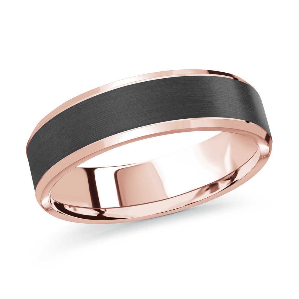 Pink Gold Men's Ring Size 6mm (MRDA-093-6P)