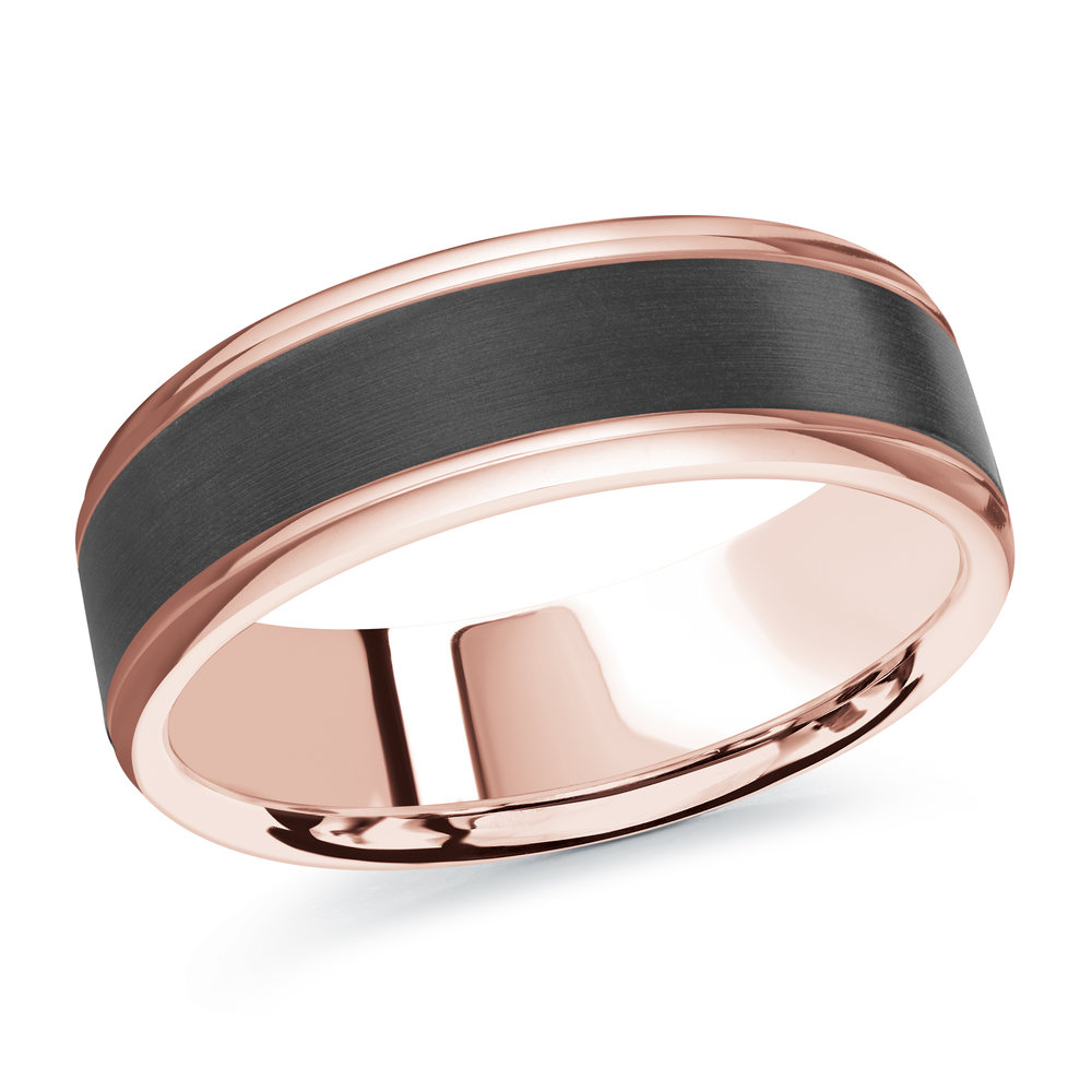 Pink Gold Men's Ring Size 7mm (MRDA-095-7P)