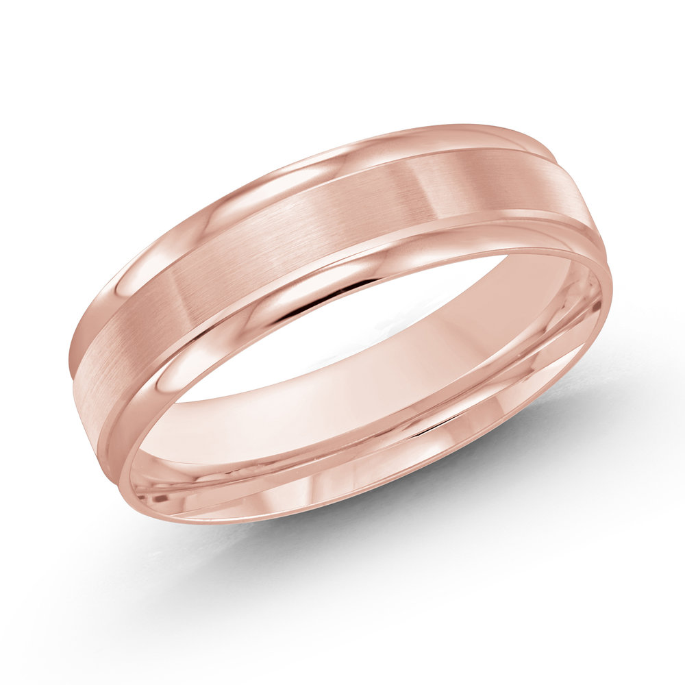 Pink Gold Men's Ring Size 6mm (LUX-031-6P)