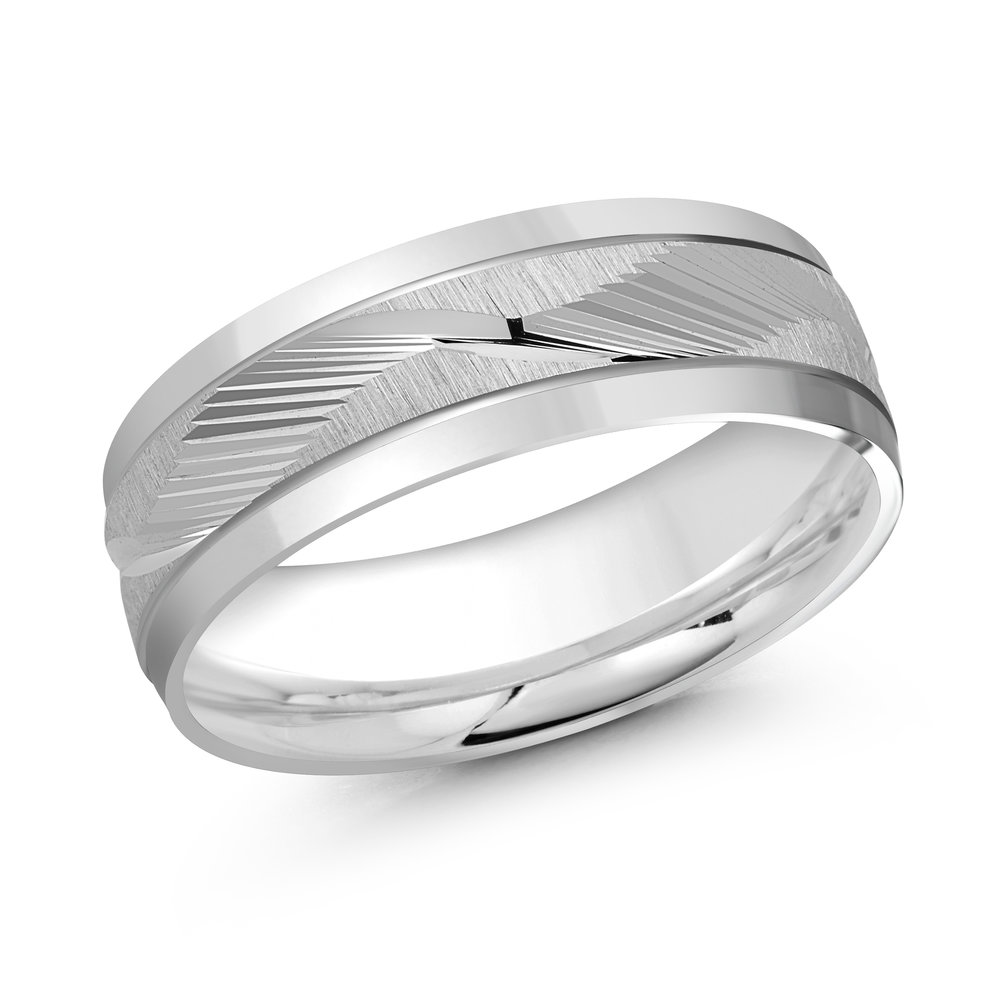 White Gold Men's Ring Size 7mm (LUX-166-7W)