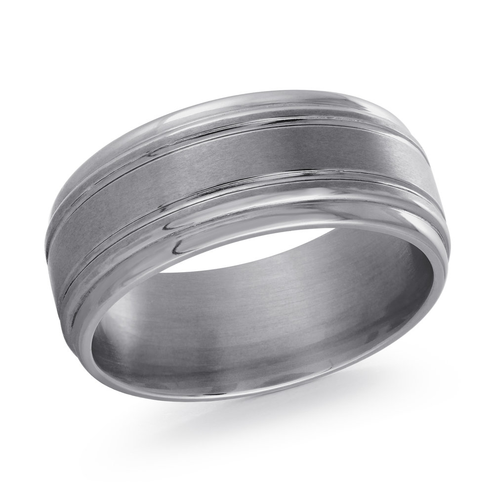 Grey Tantalum Men's Ring Size 9mm (TANT-010-9)