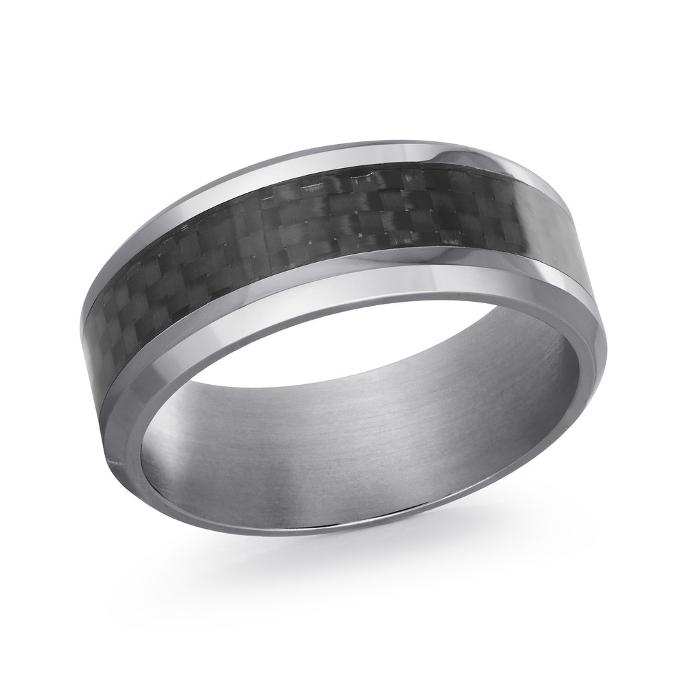 Grey Tantalum Men's Ring Size 8mm (TANT-013-8)