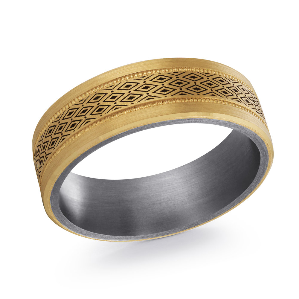 Yellow Gold Men's Ring Size 7mm (TANT-019-7Y)