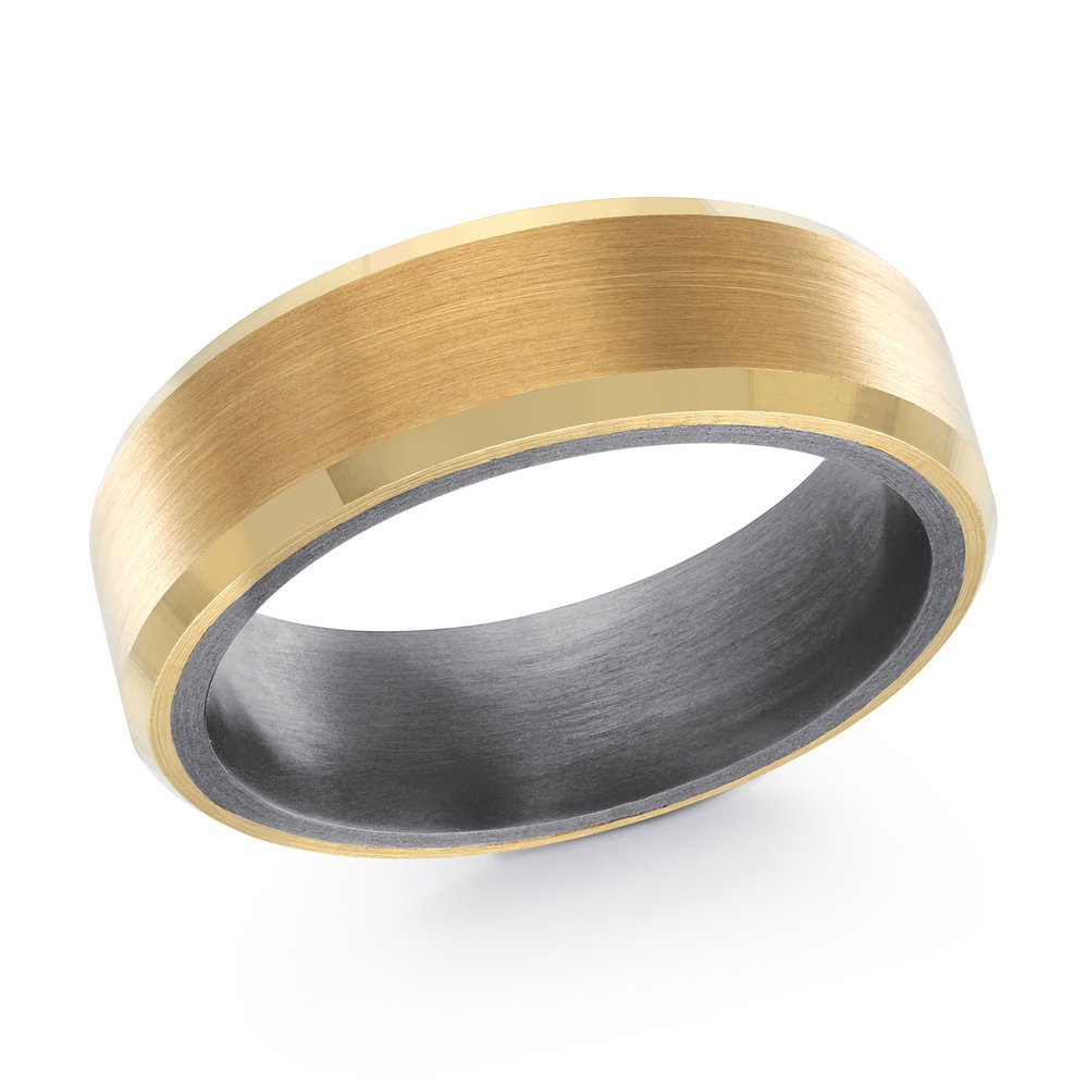 Yellow Gold Men's Ring Size 7mm (TANT-020-7Y)