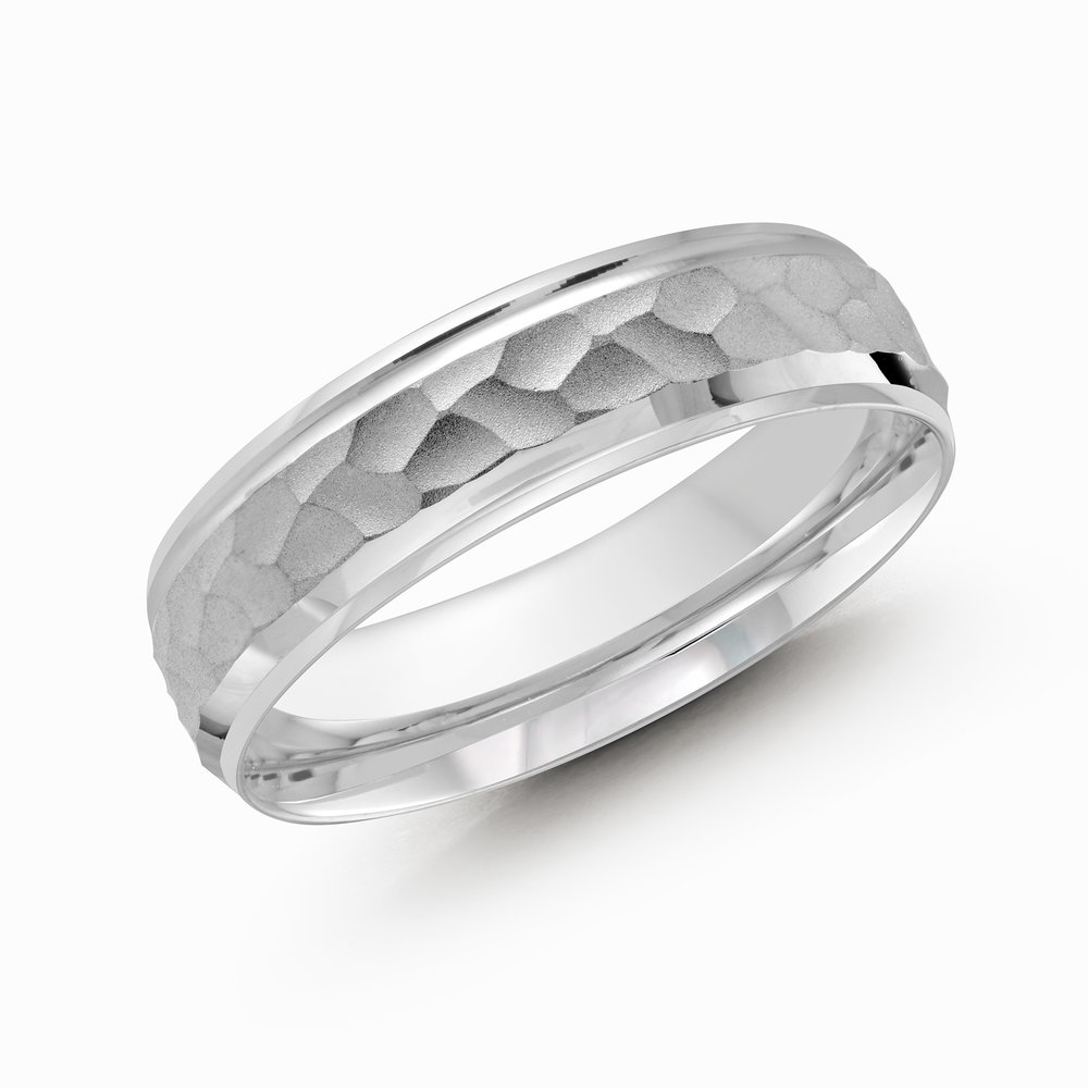 White Gold Men's Ring Size 6mm (LUX-082-6W)