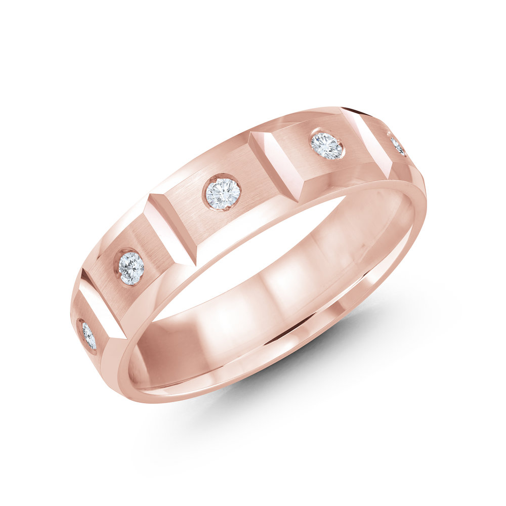 Pink Gold Men's Ring Size 6mm (JMD-388-6P30)