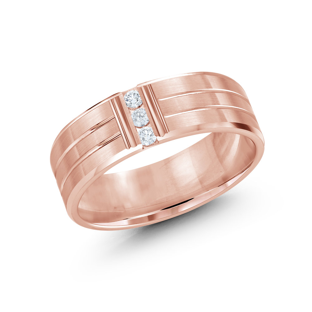 Pink Gold Men's Ring Size 7mm (JMD-500-7P10)