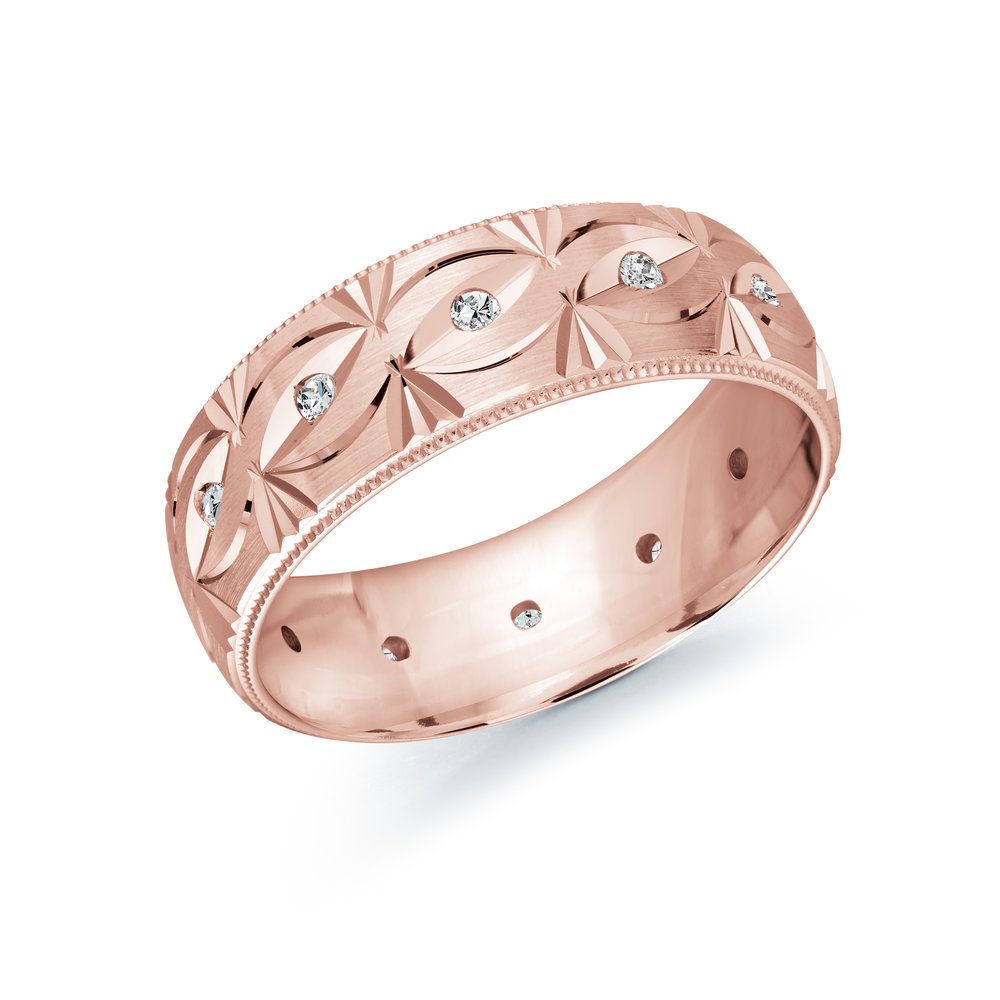 Pink Gold Men's Ring Size 7mm (JMD-827-7P18)