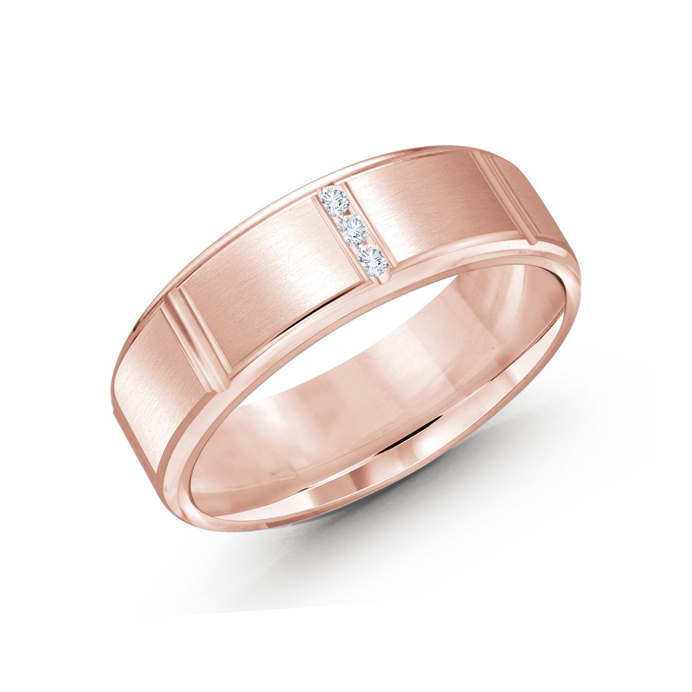 Pink Gold Men's Ring Size 7mm (JMD-1088-7P10)