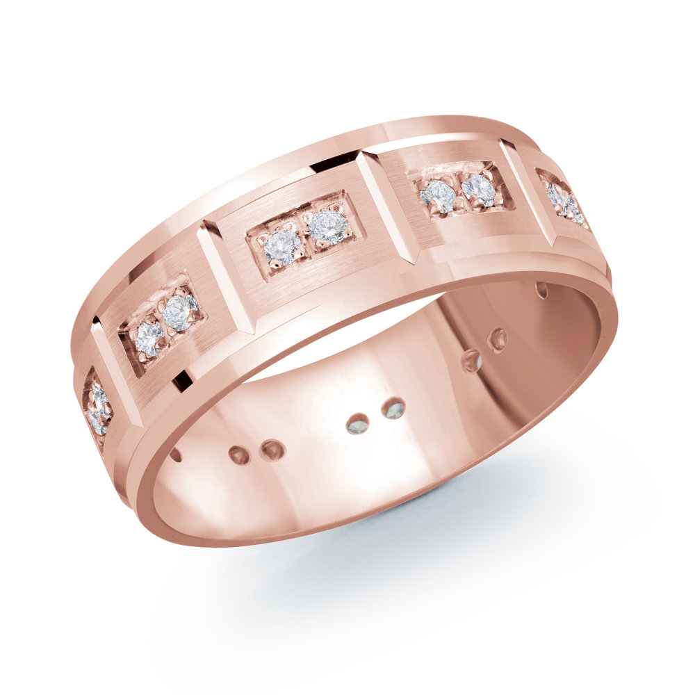 Pink Gold Men's Ring Size 8mm (JMD-1102-8P30)