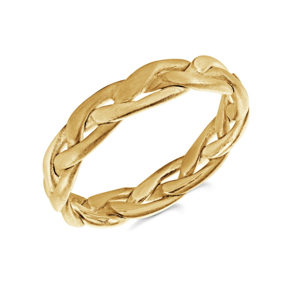 Yellow Gold Men's Ring Size 4mm (MRD-129-5Y)