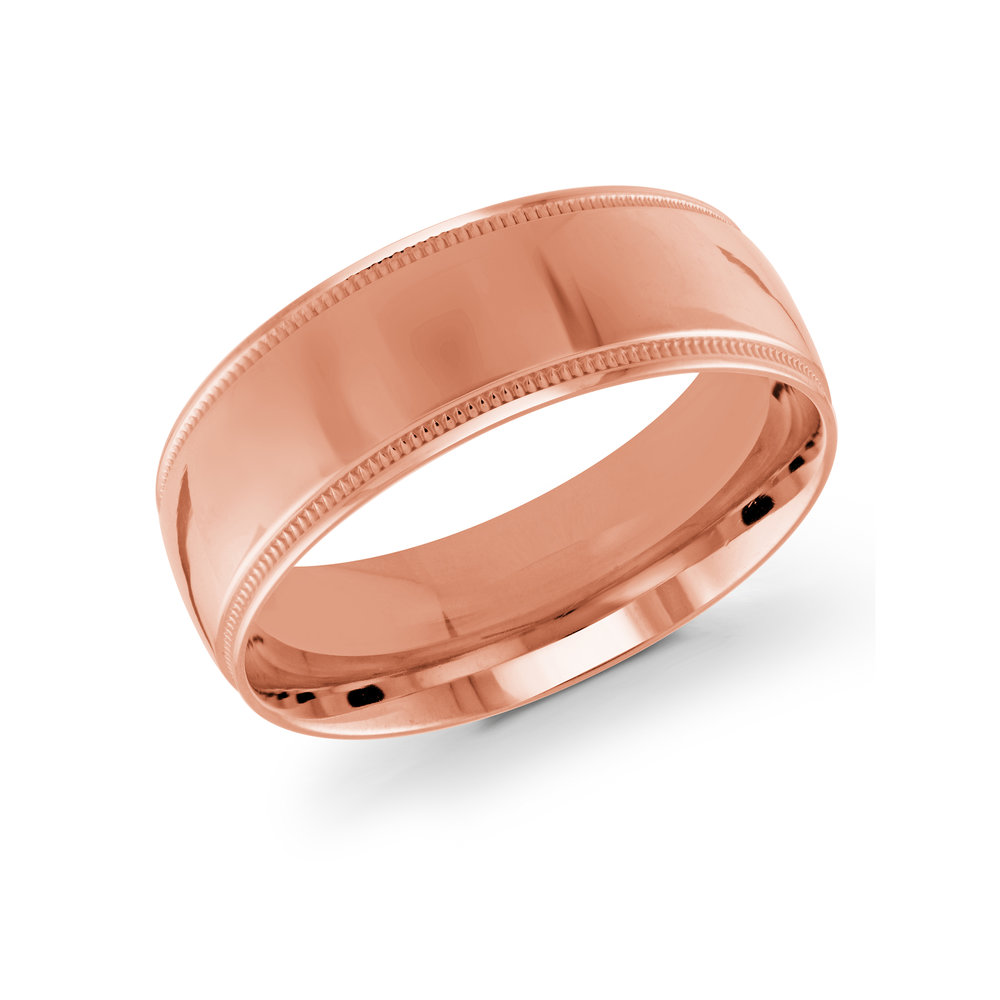 Pink Gold Men's Ring Size 8mm (J-209-08PG)