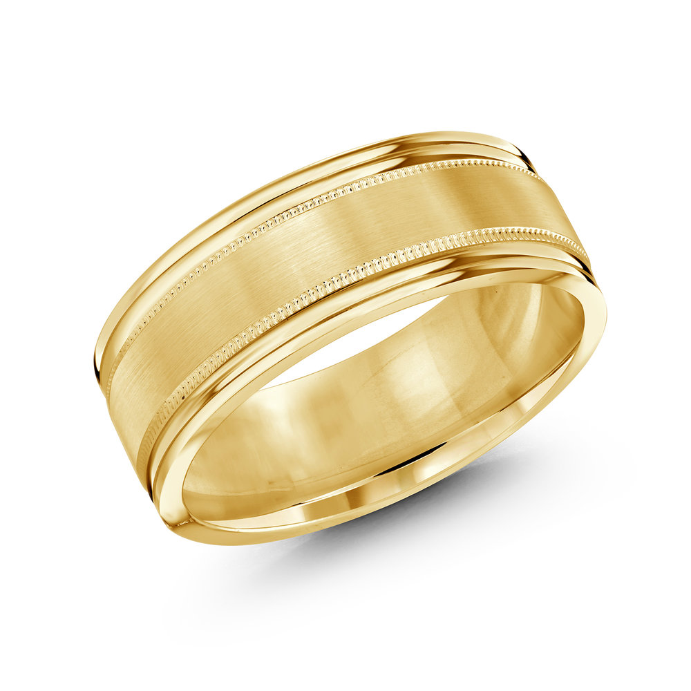 Yellow Gold Men's Ring Size 8mm (LUX-738-8Y)