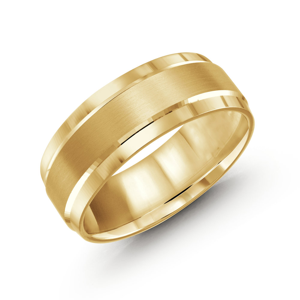Yellow Gold Men's Ring Size 8mm (LUX-418-8Y)