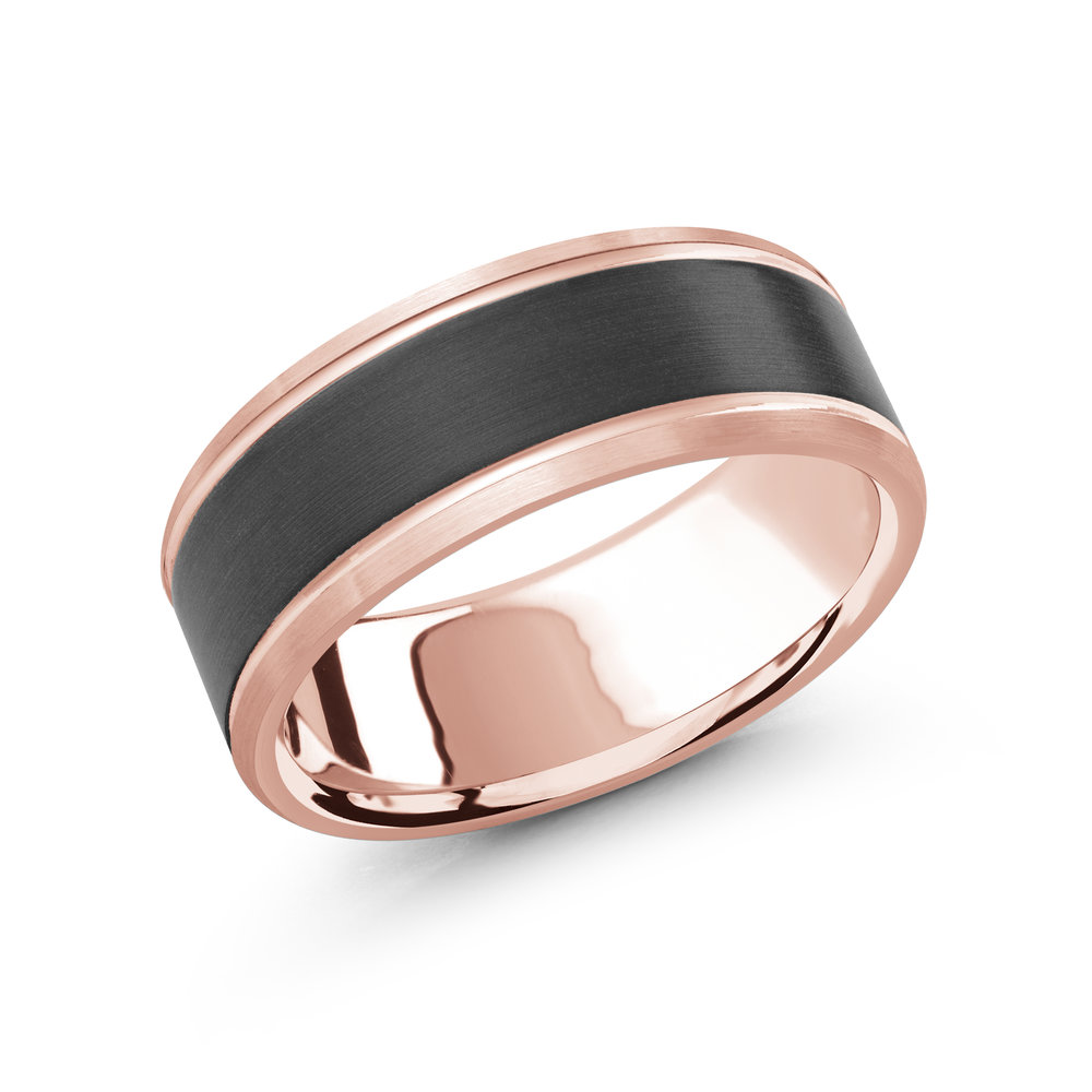 Pink Gold Men's Ring Size 8mm (MRDA-072-8P)