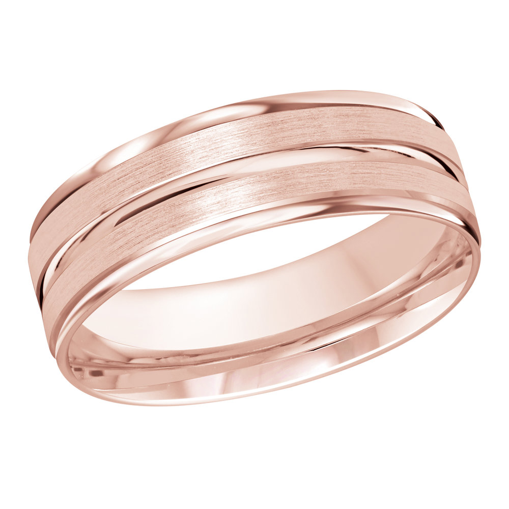Pink Gold Men's Ring Size 7mm (FT-1109-7P-01)