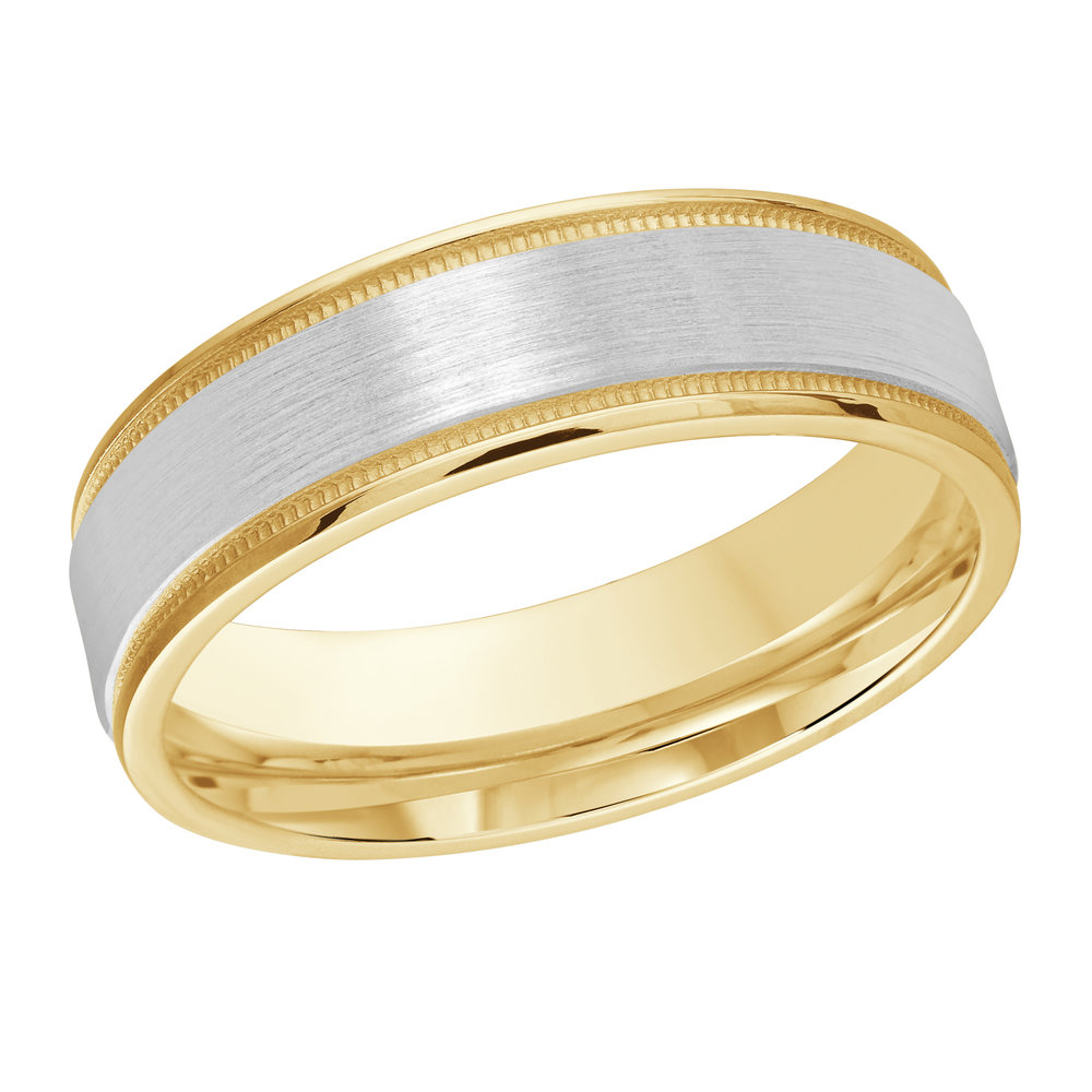 Yellow/White Gold Men's Ring Size 6mm (FT-303-6YW-01)