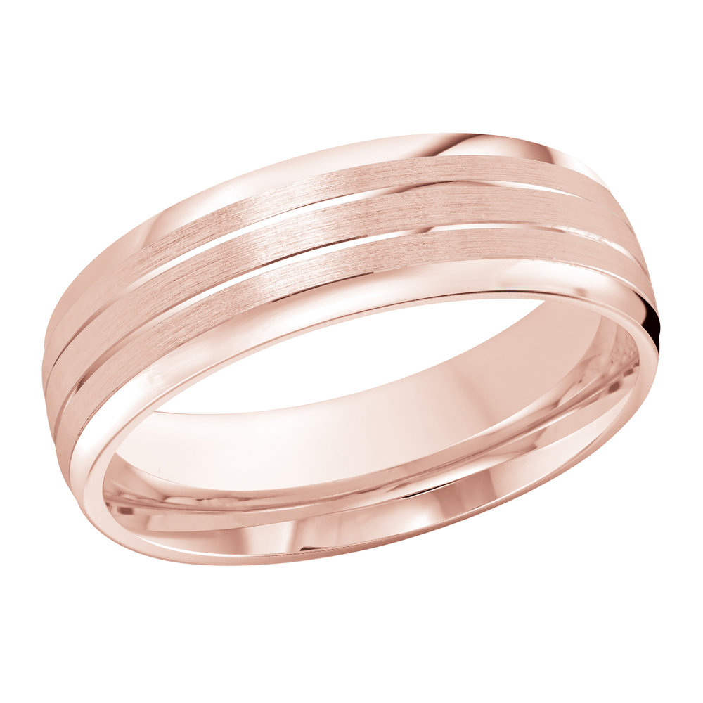 Pink Gold Men's Ring Size 7mm (FT-722-7P-01)