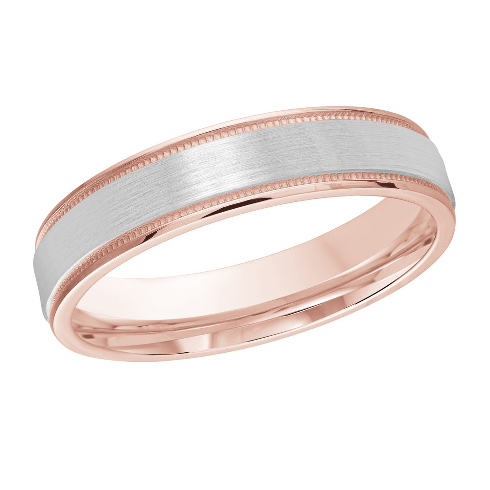 Pink/White Gold Men's Ring Size 4mm (M3-1174-4PW-01)