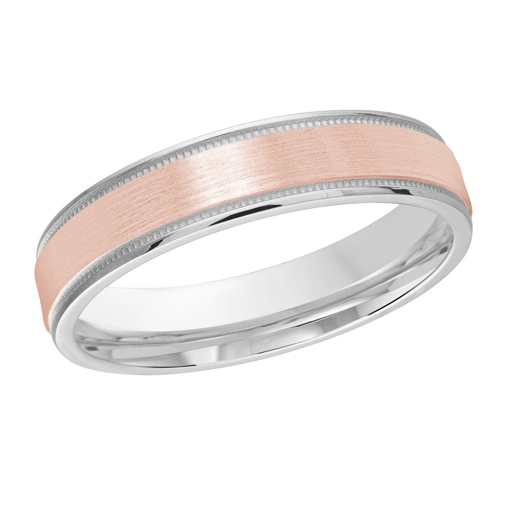 White/Pink Gold Men's Ring Size 4mm (M3-1174-4WP-01)