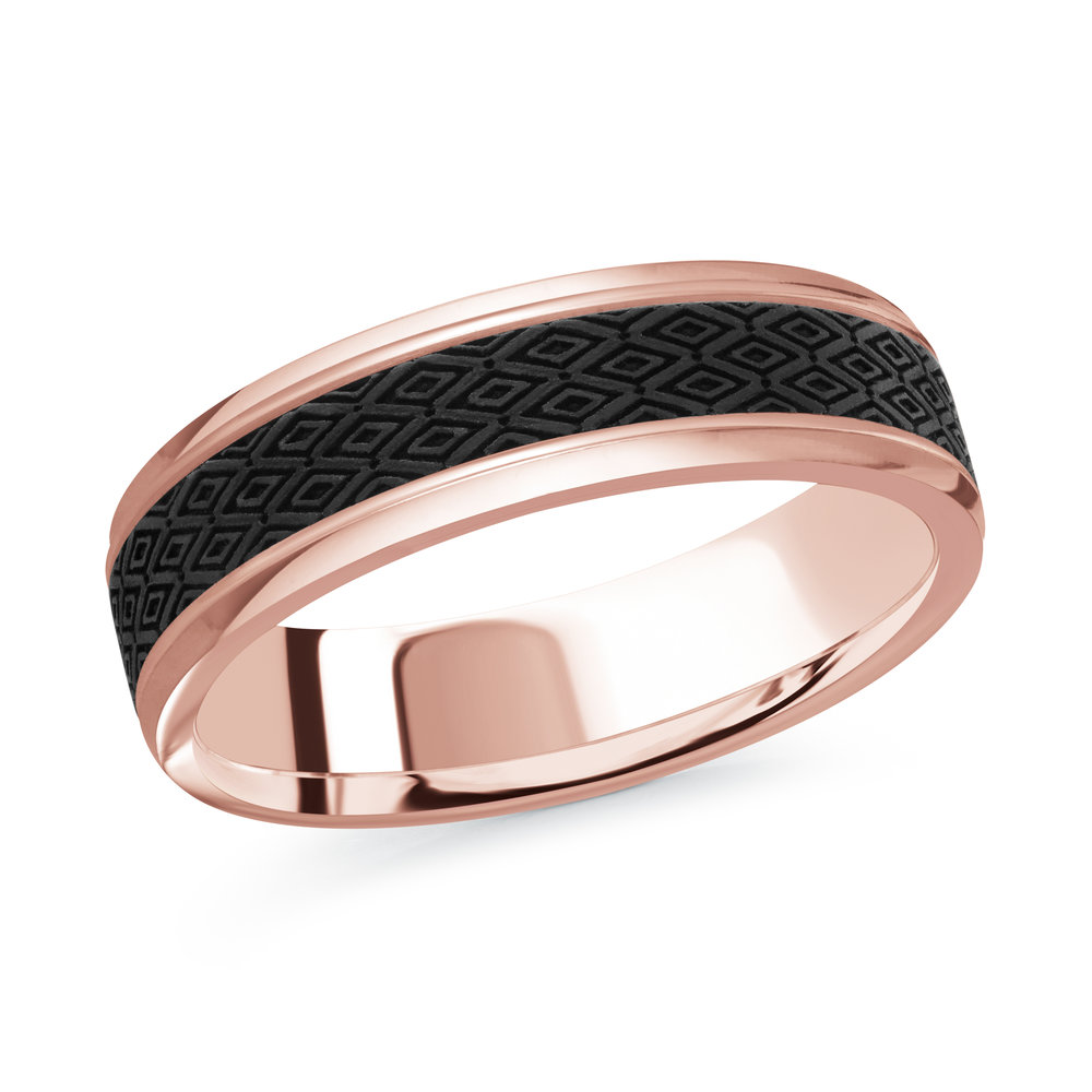 Pink Gold Men's Ring Size 6mm (MRDA-085-6P)