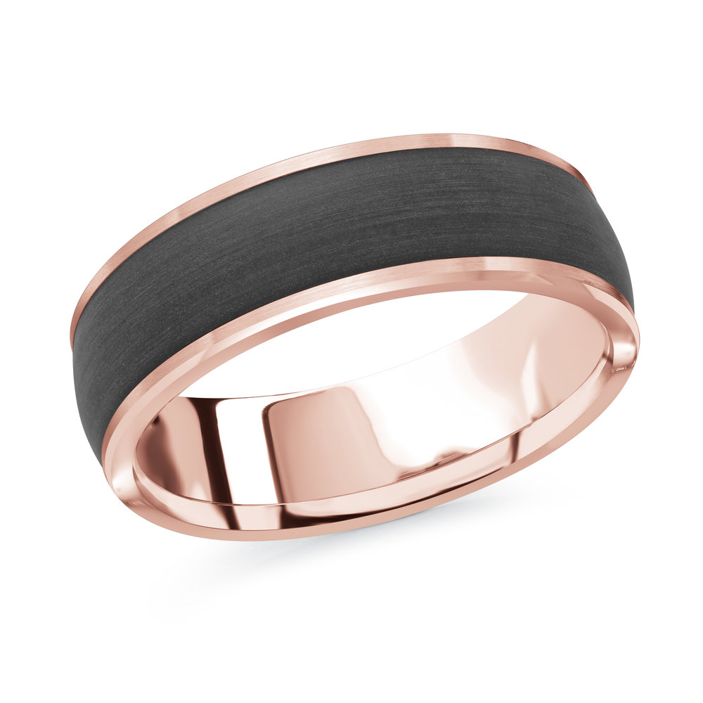 Pink Gold Men's Ring Size 7mm (MRDA-092-7P)